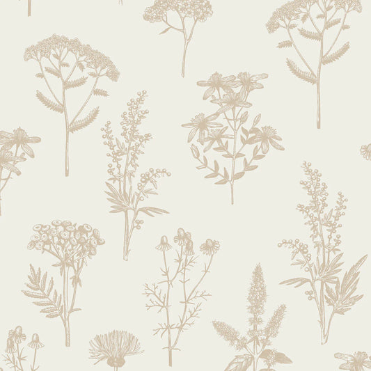 Luminous Botanical Sketch Metallic