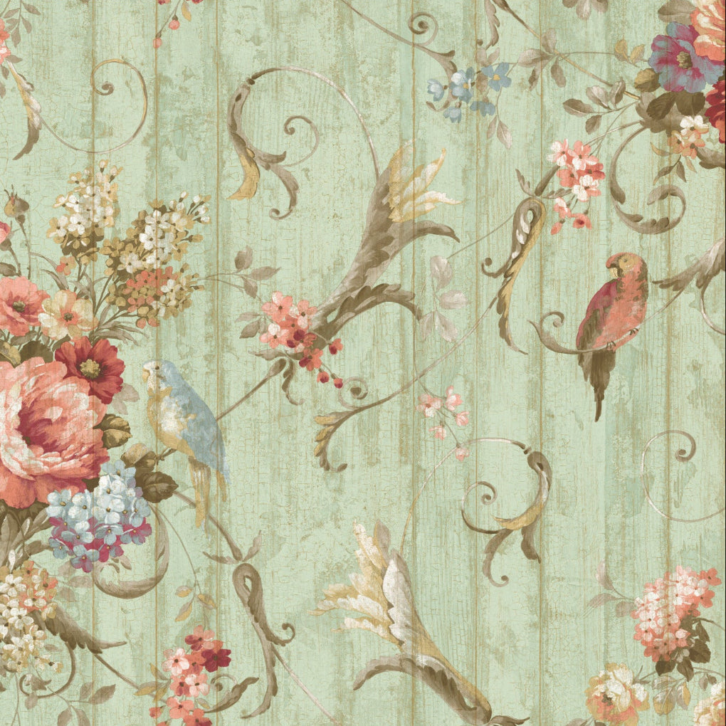 Parrots with Floral Bouquets